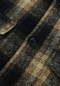 donkerblauwe anerkjendt overshirt aklion thick check overshirt