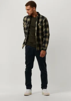 donkerblauwe anerkjendt overshirt aklion thick check overshirt