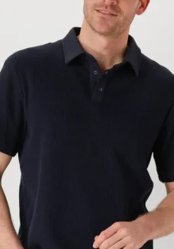 donkerblauwe anerkjendt polo akkiki waffle polo tee