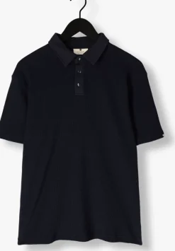 donkerblauwe anerkjendt polo akkiki waffle polo tee