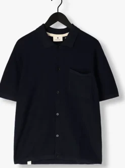 donkerblauwe anerkjendt polo aksvend s/s knit shirt