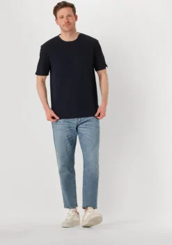 donkerblauwe anerkjendt t-shirt akkiki s/s waffle tee