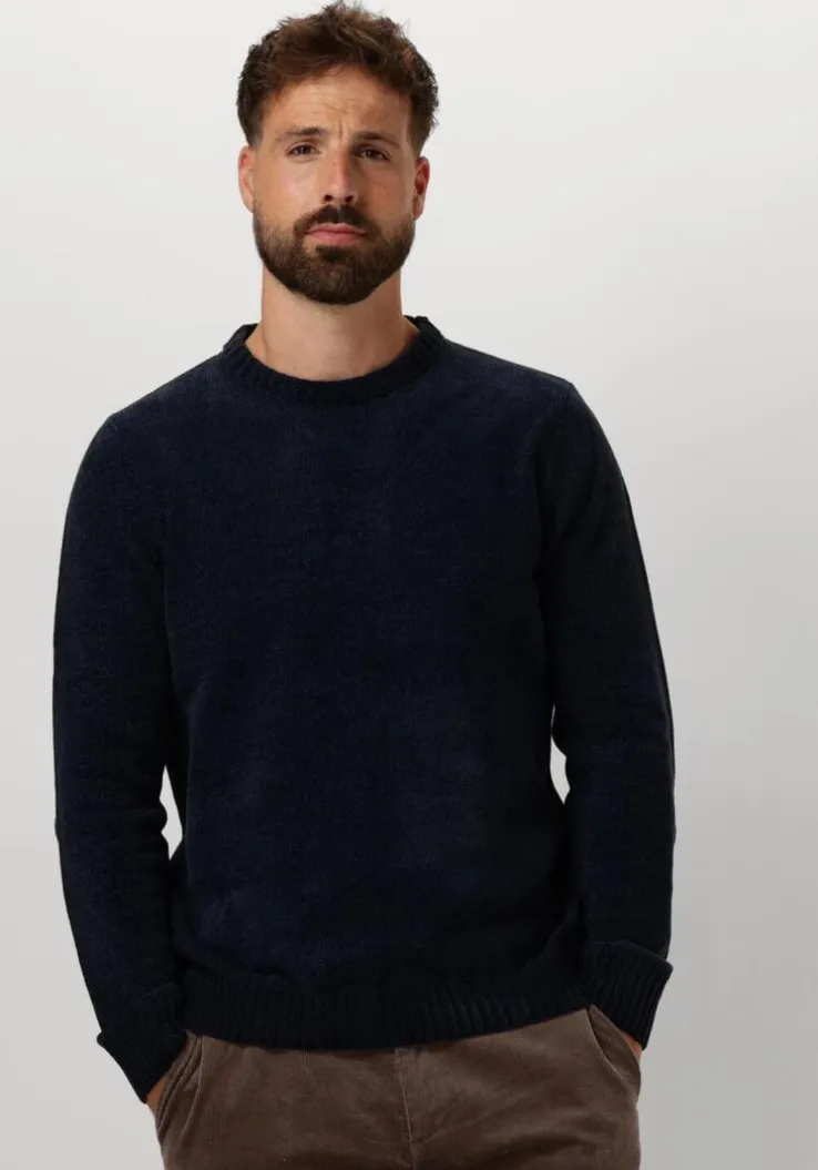 donkerblauwe anerkjendt trui aksune chenille knit