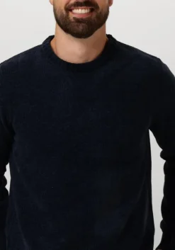 donkerblauwe anerkjendt trui aksune chenille knit