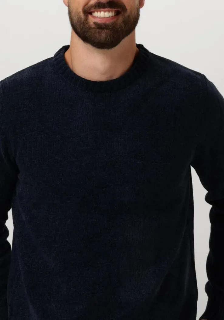 donkerblauwe anerkjendt trui aksune chenille knit