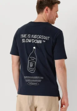 donkerblauwe anerkjendt t-shirt akkikki seasonal tee