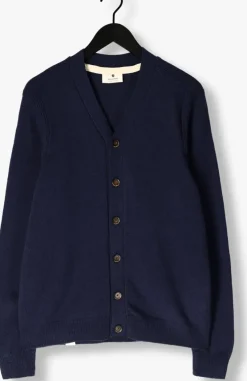 donkerblauwe anerkjendt vest aksvend lambswool cardigan