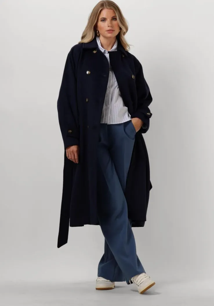 donkerblauwe another label mantel maud coat