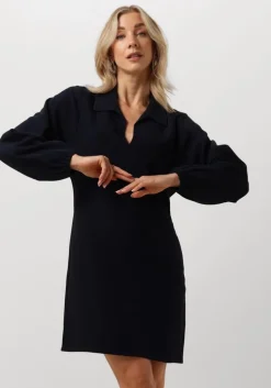 donkerblauwe another label mini jurk farida dress l/s