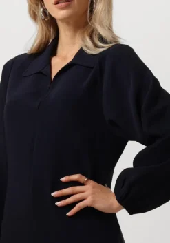 donkerblauwe another label mini jurk farida dress l/s
