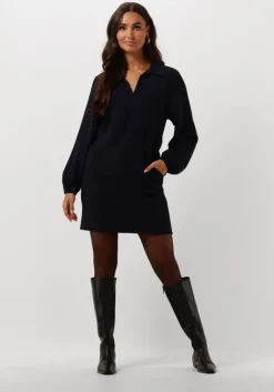 donkerblauwe another label mini jurk farida dress l/s