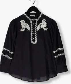 donkerblauwe antik batik blouses dali blouse