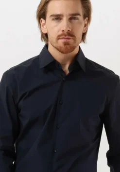 donkerblauwe boss black klassiek overhemd h-hank-kent0c1-214