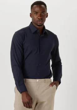 donkerblauwe boss black klassiek overhemd p-hank-kent-c1-222