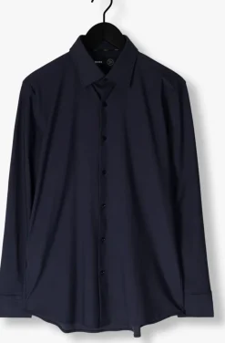 donkerblauwe boss black klassiek overhemd p-hank-kent-c1-222