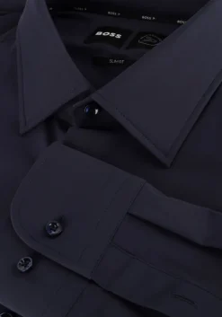 donkerblauwe boss black klassiek overhemd p-hank-kent-c1-222
