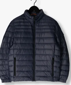 donkerblauwe boss orange gewatteerde jas oden