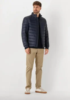 donkerblauwe boss orange gewatteerde jas oden