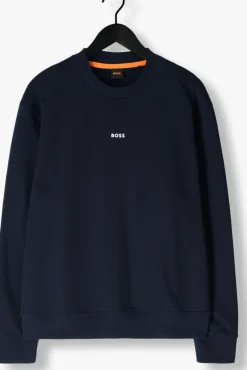 donkerblauwe boss orange sweater wesmallcrew 10244192 01