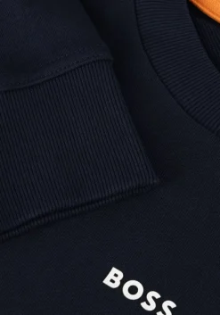 donkerblauwe boss orange sweater wesmallcrew 10244192 01