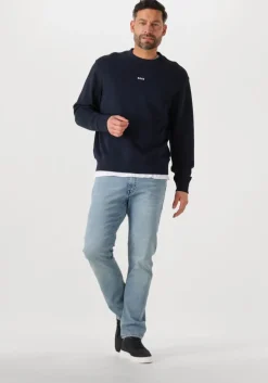 donkerblauwe boss orange sweater wesmallcrew 10244192 01