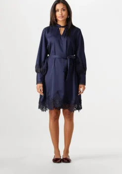 donkerblauwe bruuns bazaar mini jurk felicia dress