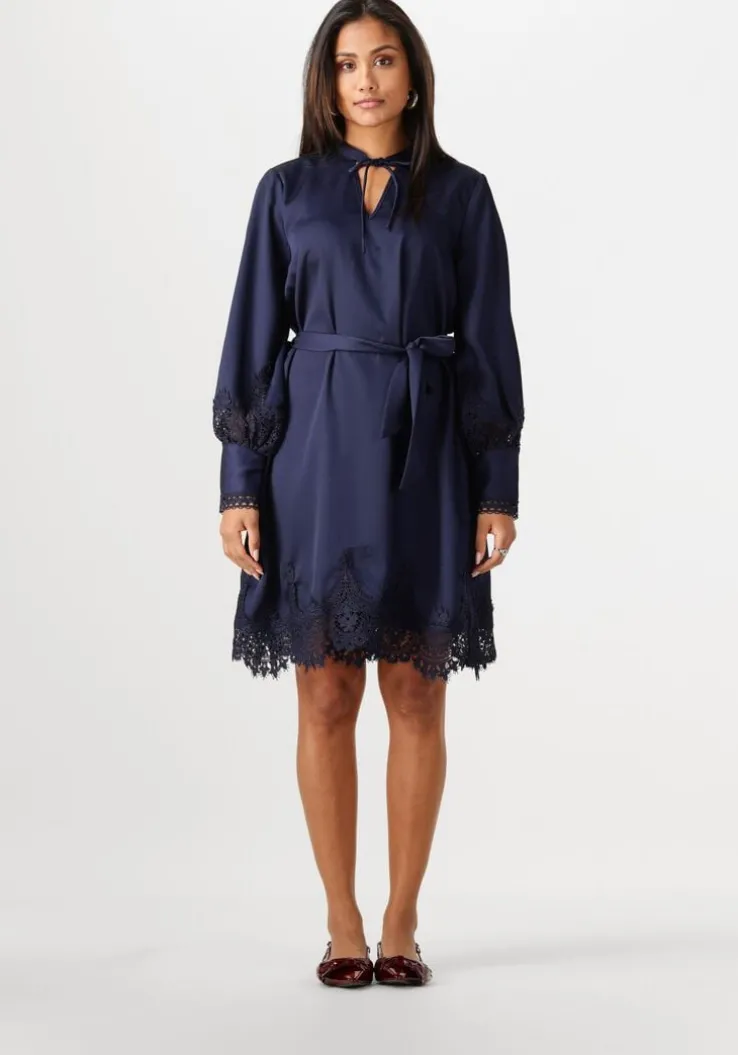 donkerblauwe bruuns bazaar mini jurk felicia dress