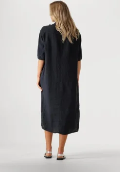donkerblauwe by-bar midi jurk bruno linnen dress