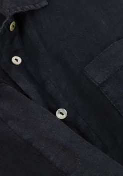 donkerblauwe by-bar midi jurk bruno linnen dress