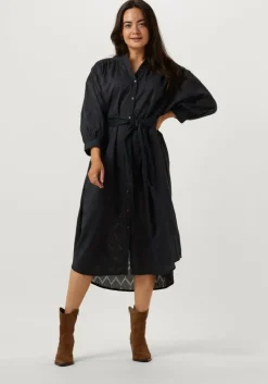 donkerblauwe by-bar midi jurk lucy structure dress