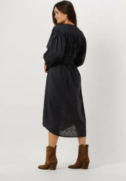donkerblauwe by-bar midi jurk lucy structure dress