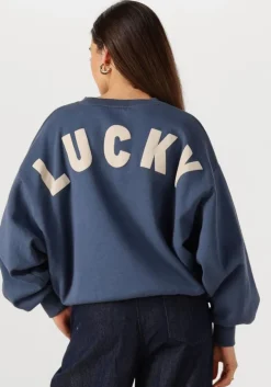 donkerblauwe by-bar sweater bibi lucky curve sweater