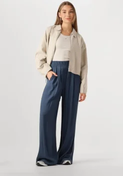 donkerblauwe by-bar wijde broek benji viscose pants
