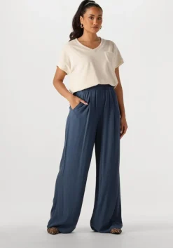 donkerblauwe by-bar wijde broek benji viscose pants