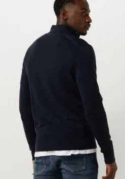 donkerblauwe calvin klein trui merino quarter zip