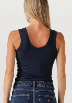 donkerblauwe calvin klein top a-modal rib tank