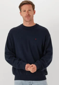 donkerblauwe calvin klein trui ls ez corron crewnk sweater 12gg