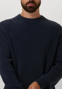donkerblauwe calvin klein trui linear sweater