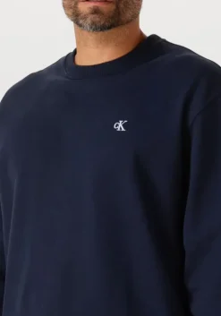 donkerblauwe calvin klein sweater ls eu 350terry monogram cn sweat