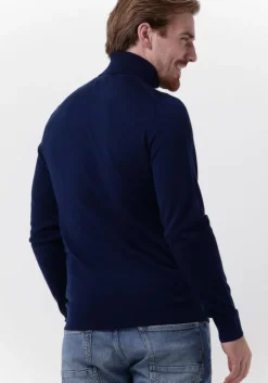 donkerblauwe calvin klein coltrui merino turtle neck