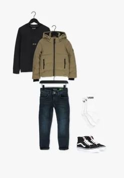 donkerblauwe cars jeans slim fit jeans kids bates slim fit