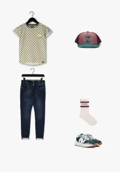 donkerblauwe cars jeans slim fit jeans kids burgo jog