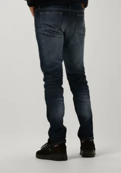 donkerblauwe cast iron slim fit jeans riser slim deep intense blue