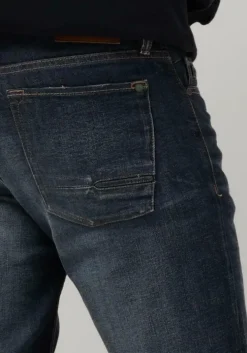 donkerblauwe cast iron slim fit jeans riser slim deep intense blue