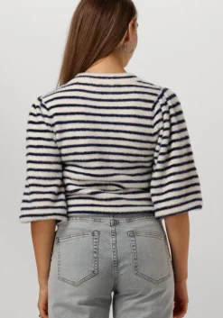 donkerblauwe catwalk junkie trui puffy sleeve knit