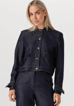 donkerblauwe co'couture blouses terry denim jacket