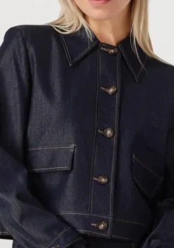 donkerblauwe co'couture blouses terry denim jacket