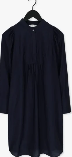 donkerblauwe co'couture midi jurk callum volume dress