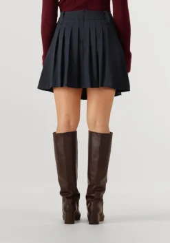 donkerblauwe co'couture minirok marin plisse skirt
