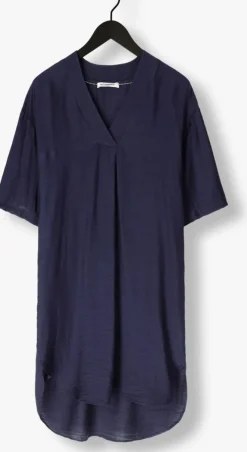 donkerblauwe co'couture mini jurk caryn pleat tunic dress
